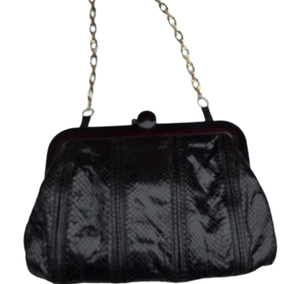 Vintage‎ Lucite closure snakeskin bag - Picture 2 of 16